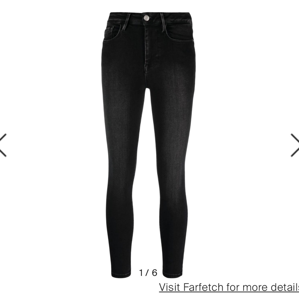 FRAME Le One skinny-leg cropped jeans black size 2